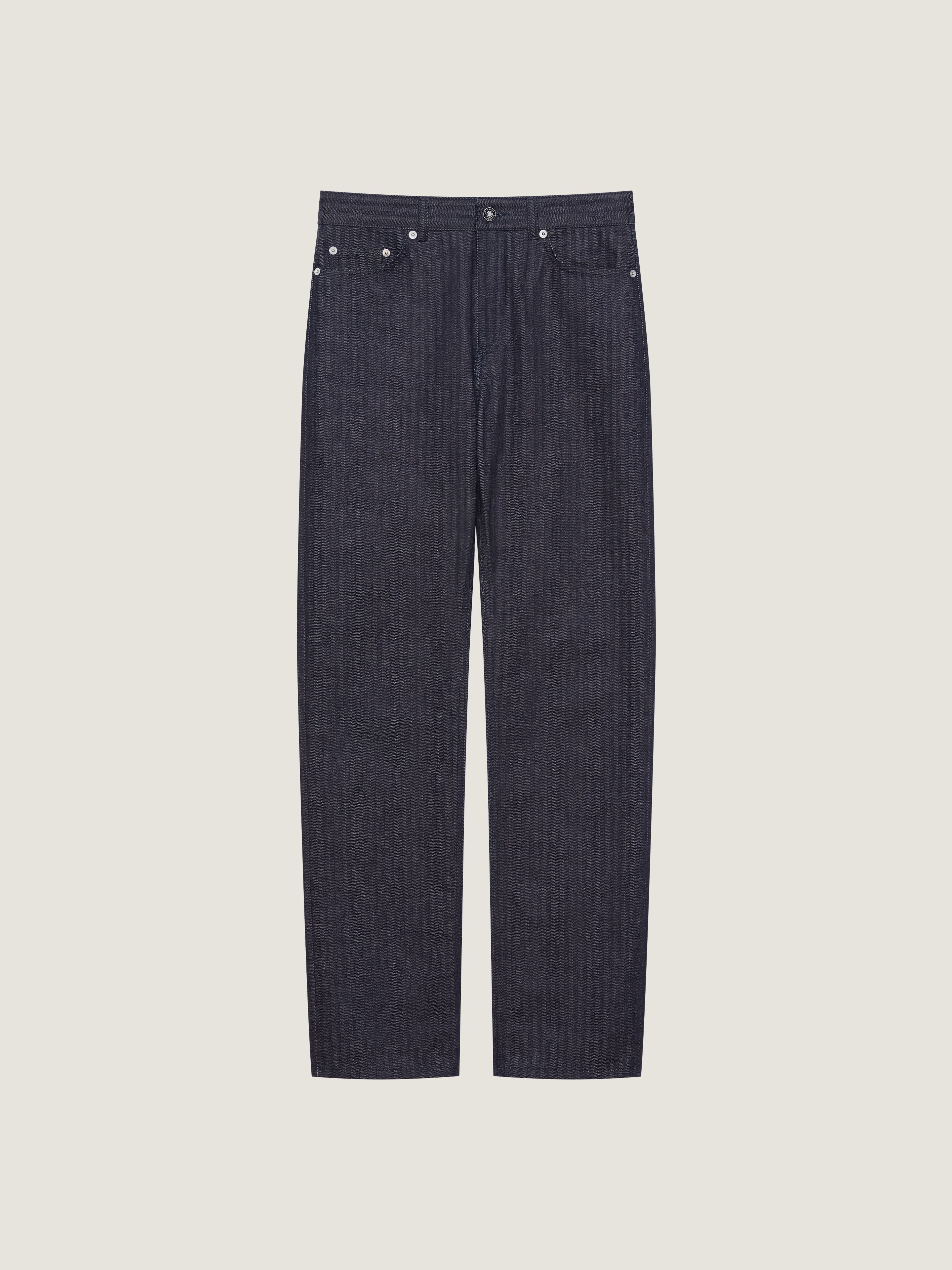 Straight fit herringbone jeans